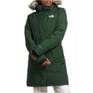 Arctic Waterproof Parka with Faux Fur Trim Pine Needle Green - medium
